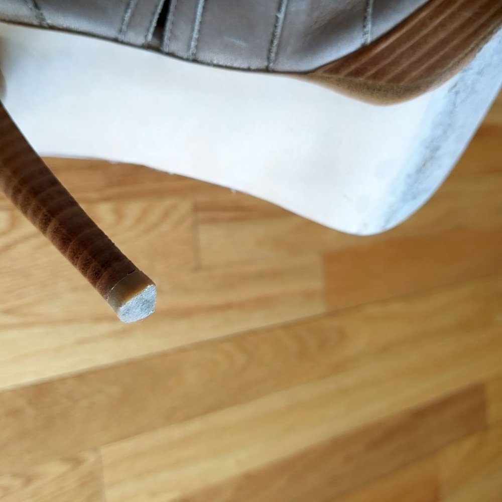 [SOLD] Stuart Weitzman Nubuck Gladiator Caged Suede Stiletto Bootie Sandals Tan - Picture 13 of 15